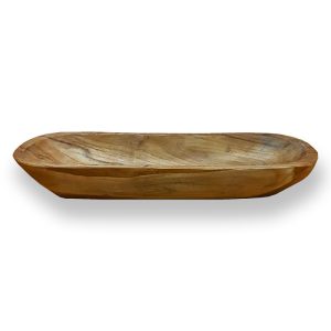 TEAK Miska v tvare zaoblenej loďky, priemer 40 cm